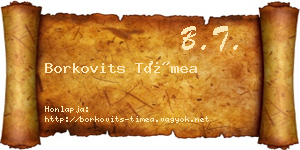 Borkovits Tímea névjegykártya